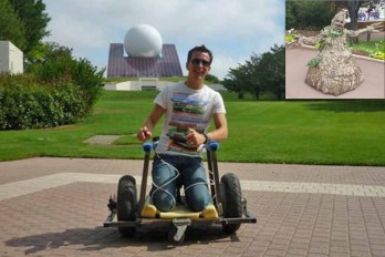 Parade character motorized by an ez-Wheel® Series 10” electric wheel Parade character motorized by an ez-Wheel® Series 10” electric wheel
